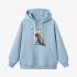 Owl Geometric Graphic Sky Blue Hoodie GM8804-261