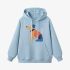 Puppy Geometric Graphic Sky Blue Hoodie GM8804-264