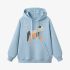 kitten Geometric Graphic Sky Blue Hoodie GM8804-265