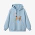 Goat Geometric Graphic Sky Blue Hoodie GM8804-266