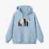 Panda Geometric Graphic Sky Blue Hoodie GM8804-272