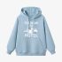 Letter Graphic Sky Blue Hoodie GM8804-282