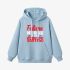 Letter Graphic Sky Blue Hoodie GM8804-286