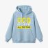 Letter Graphic Sky Blue Hoodie GM8804-288