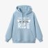 Letter Graphic Sky Blue Hoodie GM8804-289