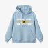 Letter Graphic Sky Blue Hoodie GM8804-292