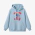 Letter Graphic Sky Blue Hoodie GM8804-297