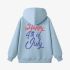 Letter Graphic Sky Blue Hoodie GM8804-298