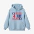 Letter Graphic Sky Blue Hoodie GM8804-299