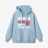 Letter Graphic Sky Blue Hoodie GM8804-306