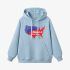 Letter Graphic Sky Blue Hoodie GM8804-307