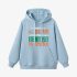 Letter Graphic Sky Blue Hoodie GM8804-308