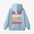 Letter Graphic Sky Blue Hoodie GM8804-310