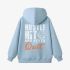 Letter Graphic Sky Blue Hoodie GM8804-311