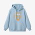 Letter Graphic Sky Blue Hoodie GM8804-313