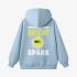 Letter Graphic Sky Blue Hoodie GM8804-314