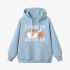 Letter Graphic Sky Blue Hoodie GM8804-318