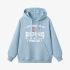 Letter Graphic Sky Blue Hoodie GM8804-319