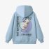 Sky Blue Letters Print Hoodie GM8804-31