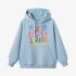 Sky Blue Letters Print Hoodie GM8804-43