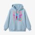 Sky Blue Letters Print Hoodie GM8804-47