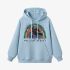 Sky Blue Letters Print Hoodie GM8804-52