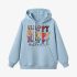 Sky Blue Letters Print Hoodie GM8804-57