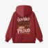 Letter Graphic Red Hoodie GM8805-182