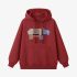 Hippo Geometric Graphic Red Hoodie GM8805-256