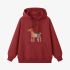 Deer Geometric Graphic Red Hoodie GM8805-259