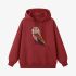 Owl Geometric Graphic Red Hoodie GM8805-261