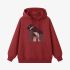 Chimpanzees Geometric Graphic Red Hoodie GM8805-262