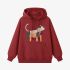 kitten Geometric Graphic Red Hoodie GM8805-265