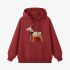 Goat Geometric Graphic Red Hoodie GM8805-266