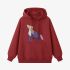 Wolf Geometric Graphic Red Hoodie GM8805-268