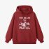 Letter Graphic Red Hoodie GM8805-282