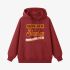 Letter Graphic Red Hoodie GM8805-283