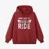 Letter Graphic Red Hoodie GM8805-289