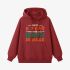 Letter Graphic Red Hoodie GM8805-308