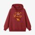 Letter Graphic Red Hoodie GM8805-313