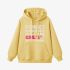 Letter Graphic Yellow Hoodie GM8806-284