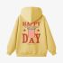 Letter Graphic Yellow Hoodie GM8806-303