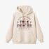 Beige Letters Print Hoodie GM8807-100