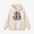 Beige Letters Print Hoodie GM8807-108