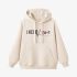 Beige Letters Print Hoodie GM8807-111