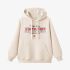 Beige Letters Print Hoodie GM8807-114