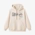 Beige Letters Print Hoodie GM8807-136