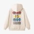 Beige Letters Print Hoodie GM8807-163