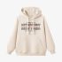 Beige Letters Print Hoodie GM8807-180