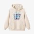 Beige Letter Graphic Hoodie GM8807-192